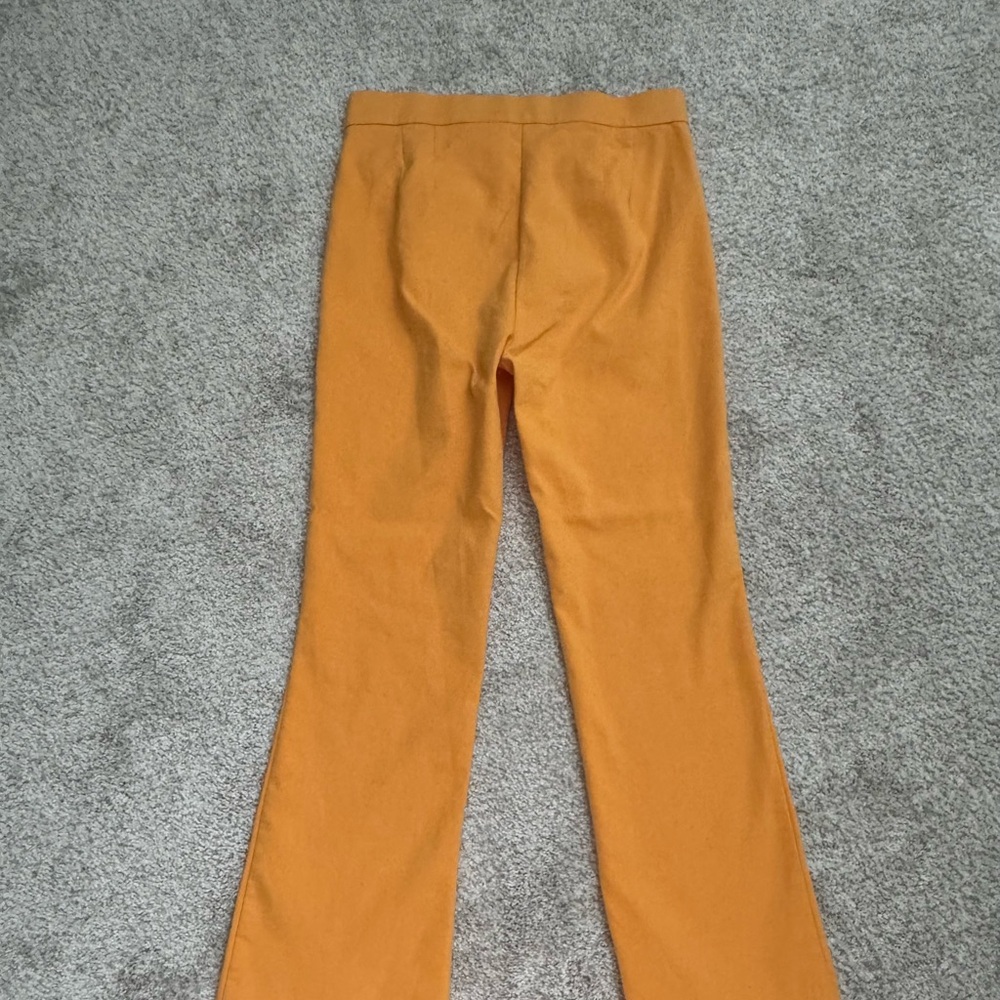 Zara Women's Canary Yellow Flared Leg Pants Trousers Size Small - Picture 6 of 7